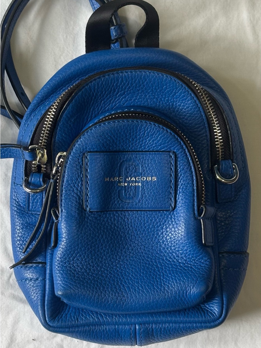 Marc Jacobs Royal Blue Pebbled Leather Mini Backpack - Picture 2 of 7